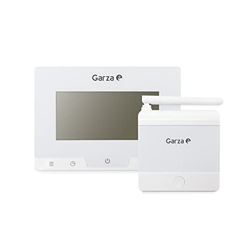 Garza - Termostato Digital Inalámbrico Programable, Controlador de temperatura para caldera y calefacción, Pantalla táctil, Blanco
