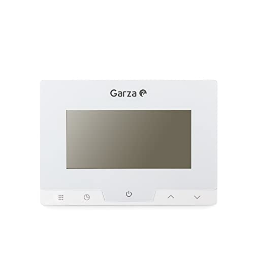 Garza - Termostato Digital Programable de pared, Controlador de temperatura para caldera y calefacción, Pantalla táctil, Blanco