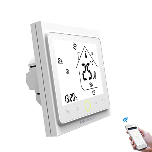 MoesGo Termostato Calefacción WiFi para Caldera,Termostato Inteligente de Ambiente Programmabile Compatible con Alexa Echo / Google Home,Control con Smart Life / Tuya App