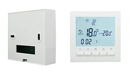 AVStar - Termostato Inteligente programable para calefacción de calderas de Gas - Pantalla LCD para Facilidad de Control y programación (Blanco)