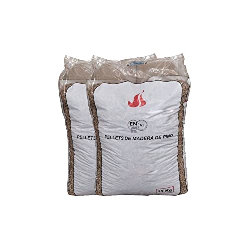 Sacos de Pellets DIN Plus A1 15kg de Madera 100% conífera 100% Natural, para Estufas y calderas de biomasa 6mm – HP5
