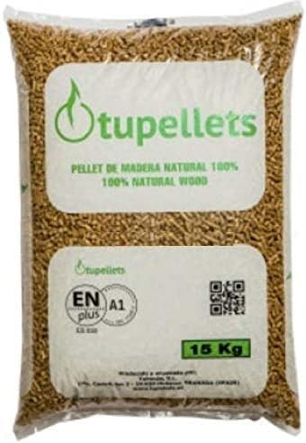 Mugar- Pellet con Certificado ENplus Calidad A1- Sacos de 15 kilogramos - Pellet para Chimenea, Barbacoas y Estufas (300 kg)