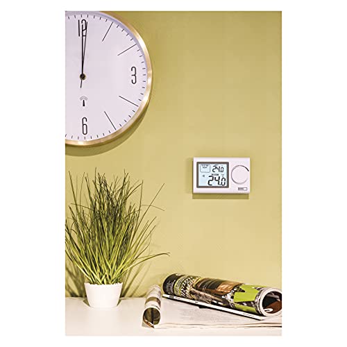 EMOS P5604 - Termostato digital de pared para sistemas de calefacción y refrigeración, regulador de temperatura con rueda de ajuste