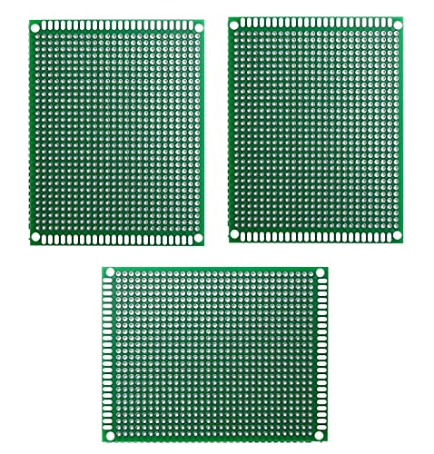 HeyNana - 3 unidades de placa de prototipos perforada de doble cara PCB circuito impreso Prototype 7 x 9 cm